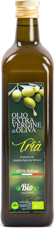 olio extravergine biologico di oliva trià bottiglia 750